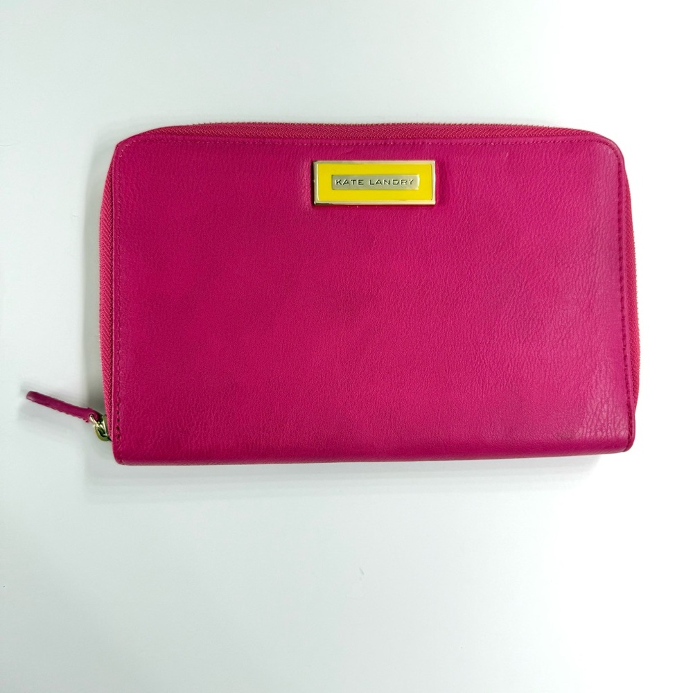 Kate Landry Fuchsia Clutch with Gold Accent